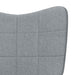 Scaun de relaxare cu taburet, gri deschis,textil - WALTI WALTI
