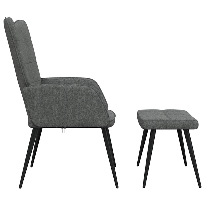 Scaun de relaxare cu taburet, gri închis, textil - WALTI WALTI