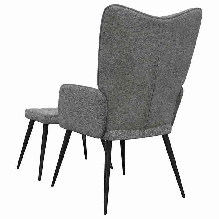 Scaun de relaxare cu taburet, gri închis, textil - WALTI WALTI