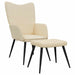 Scaun de relaxare cu taburet, crem, textil - WALTI WALTI