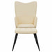 Scaun de relaxare cu taburet, crem, textil - WALTI WALTI
