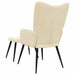Scaun de relaxare cu taburet, crem, textil - WALTI WALTI