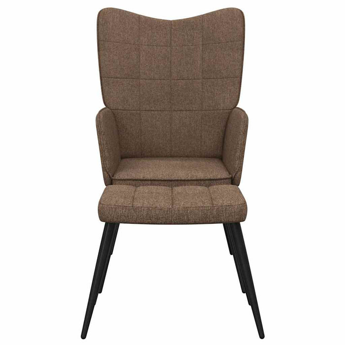 Scaun de relaxare cu taburet, maro, textil - WALTI WALTI