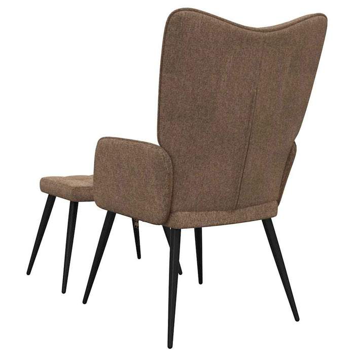Scaun de relaxare cu taburet, maro, textil - WALTI WALTI