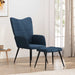 Scaun de relaxare cu taburet, albastru, textil - WALTI WALTI