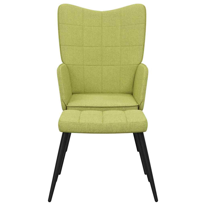 Scaun de relaxare cu taburet, verde, textil WALTI