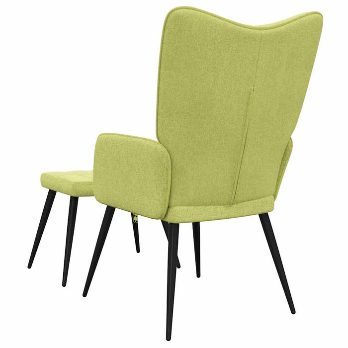 Scaun de relaxare cu taburet, verde, textil WALTI