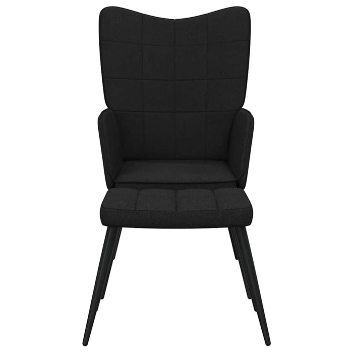 Scaun de relaxare cu taburet, negru, textil - WALTI WALTI
