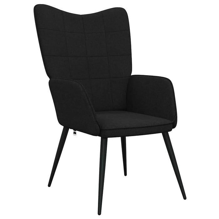 Scaun de relaxare cu taburet, negru, textil - WALTI WALTI