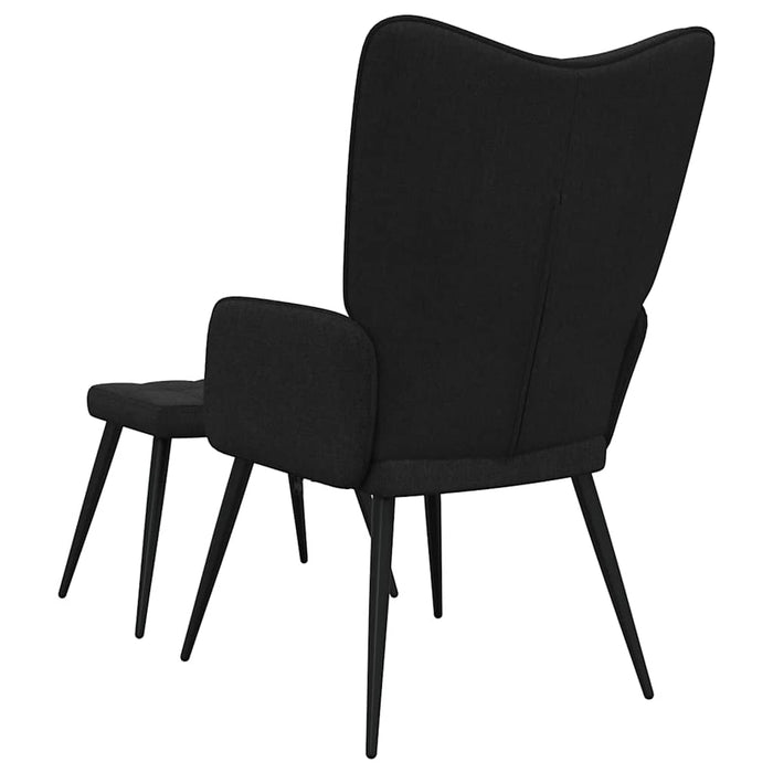 Scaun de relaxare cu taburet, negru, textil - WALTI WALTI