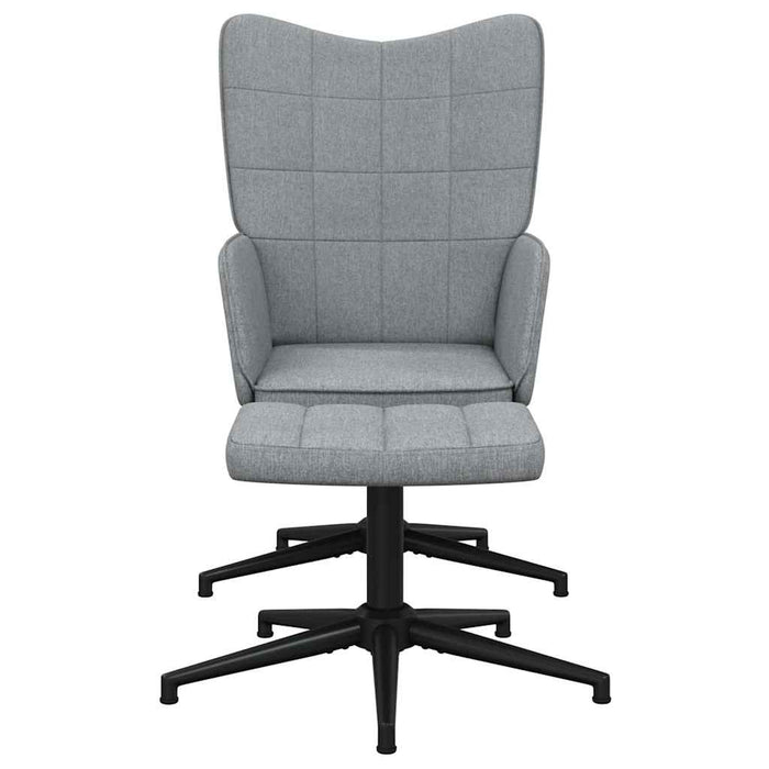 Scaun de relaxare cu taburet, gri deschis, textil WALTI