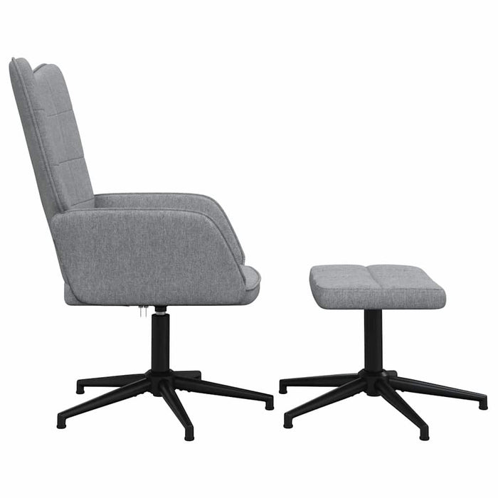 Scaun de relaxare cu taburet, gri deschis, textil WALTI