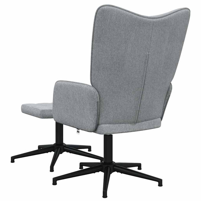 Scaun de relaxare cu taburet, gri deschis, textil WALTI