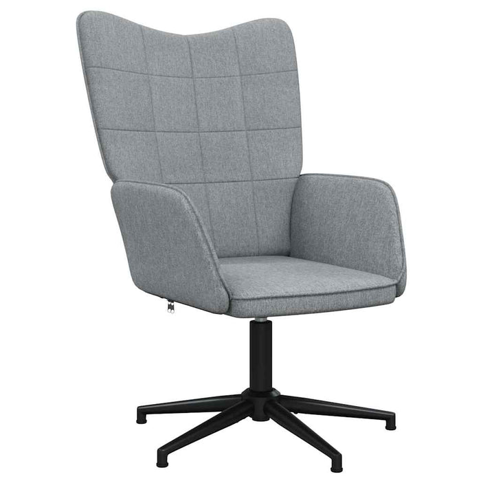 Scaun de relaxare cu taburet, gri deschis, textil WALTI