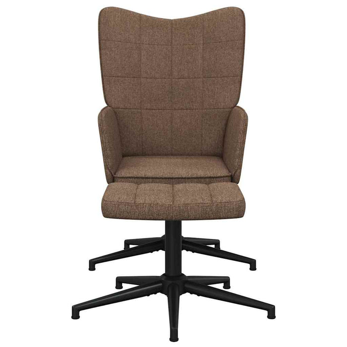 Scaun de relaxare cu taburet, maro, textil WALTI