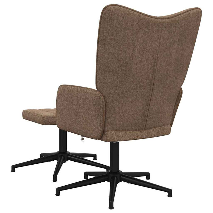 Scaun de relaxare cu taburet, maro, textil WALTI