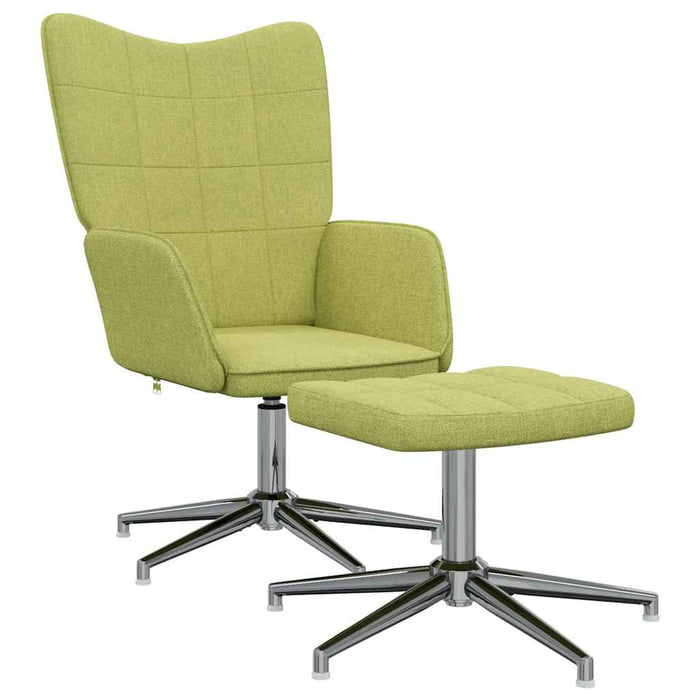 Scaun de relaxare cu taburet, verzi, textil WALTI