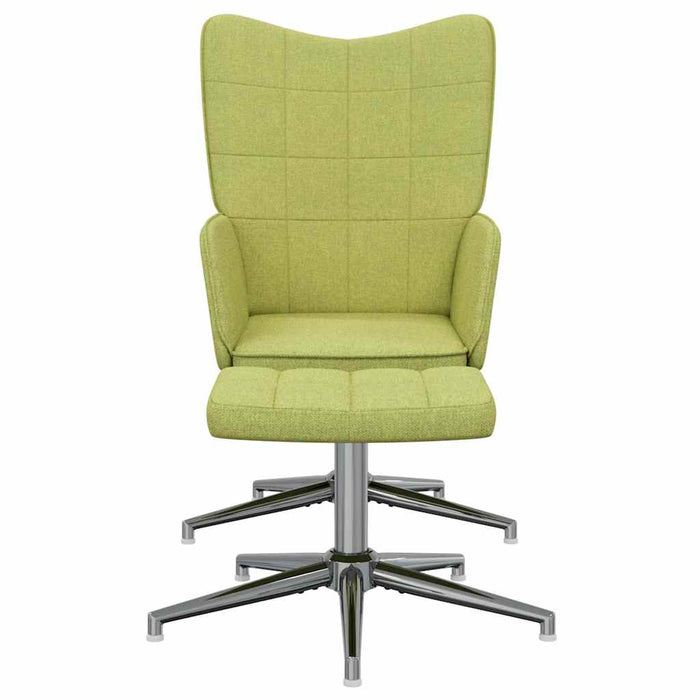 Scaun de relaxare cu taburet, verzi, textil WALTI