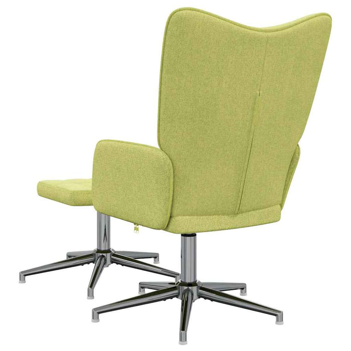 Scaun de relaxare cu taburet, verzi, textil WALTI