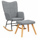 Scaun balansoar cu taburet, gri deschis, textil - WALTI WALTI