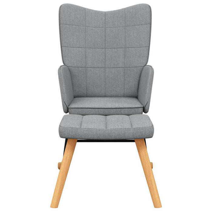 Scaun balansoar cu taburet, gri deschis, textil - WALTI WALTI
