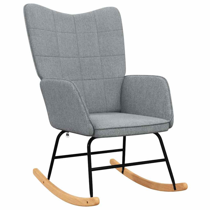 Scaun balansoar cu taburet, gri deschis, textil - WALTI WALTI