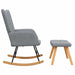 Scaun balansoar cu taburet, gri deschis, textil - WALTI WALTI