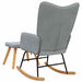 Scaun balansoar cu taburet, gri deschis, textil - WALTI WALTI