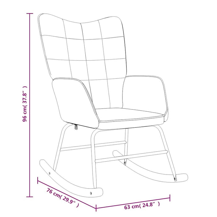 Scaun balansoar cu taburet, gri deschis, textil - WALTI WALTI