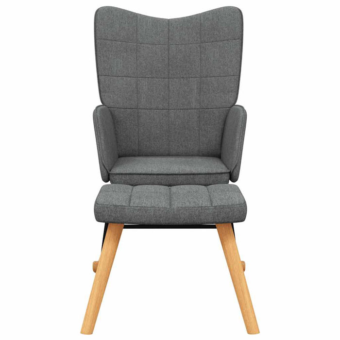 Scaun balansoar cu taburet, gri închis, textil - WALTI WALTI
