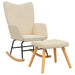 Scaun balansoar cu taburet, crem, textil - WALTI WALTI