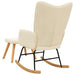 Scaun balansoar cu taburet, crem, textil - WALTI WALTI