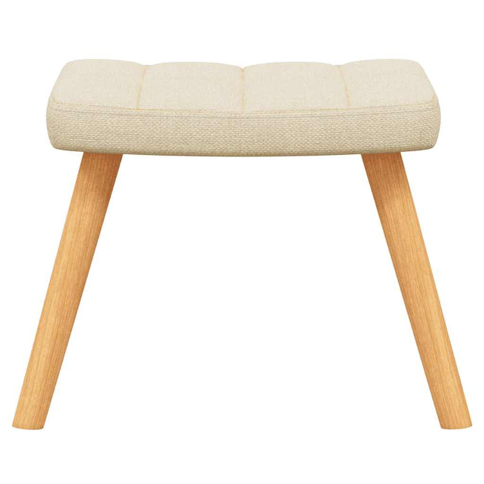Scaun balansoar cu taburet, crem, textil - WALTI WALTI