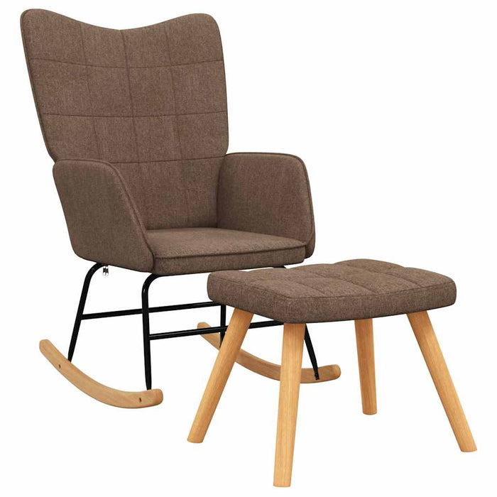 Scaun balansoar cu taburet, maro, textil - WALTI WALTI