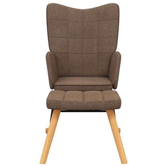 Scaun balansoar cu taburet, maro, textil - WALTI WALTI