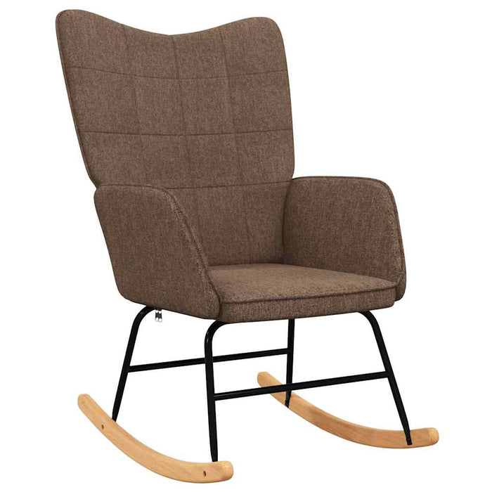 Scaun balansoar cu taburet, maro, textil - WALTI WALTI