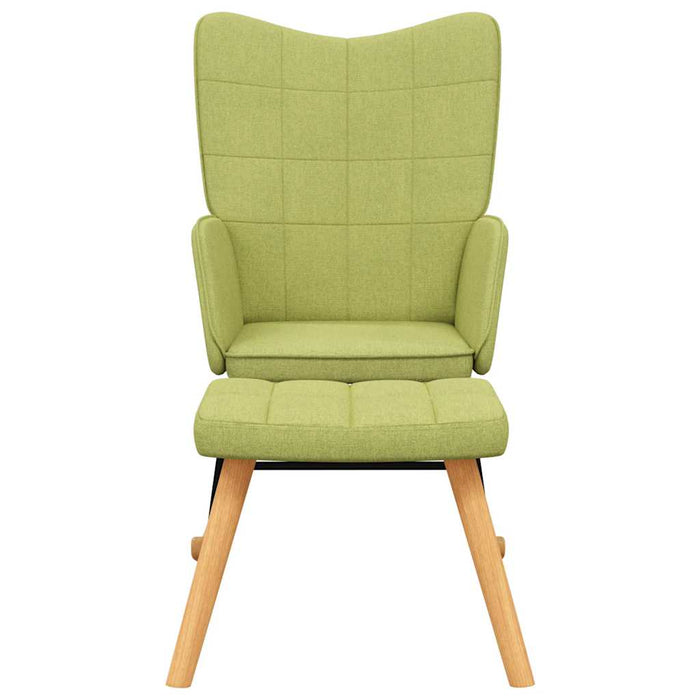 Scaun balansoar cu taburet, verde, textil WALTI