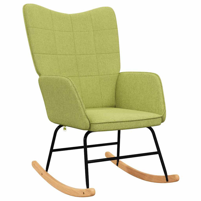 Scaun balansoar cu taburet, verde, textil WALTI