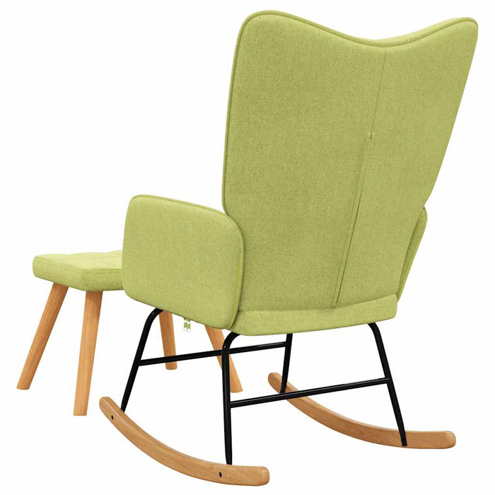 Scaun balansoar cu taburet, verde, textil WALTI