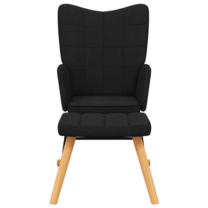 Scaun balansoar cu taburet, negru, textil - WALTI WALTI