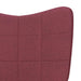 Scaun balansoar cu taburet, roșu vin, textil - WALTI WALTI