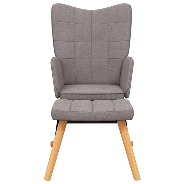 Scaun balansoar cu taburet, gri taupe, textil WALTI