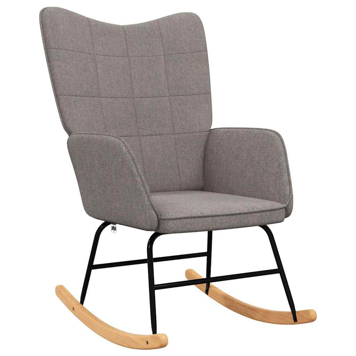 Scaun balansoar cu taburet, gri taupe, textil WALTI