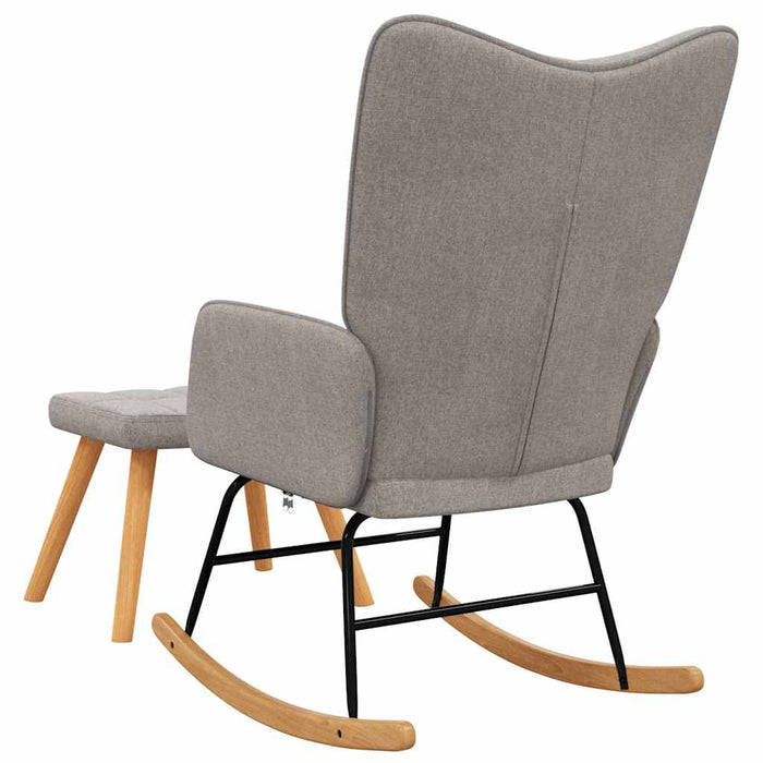 Scaun balansoar cu taburet, gri taupe, textil WALTI