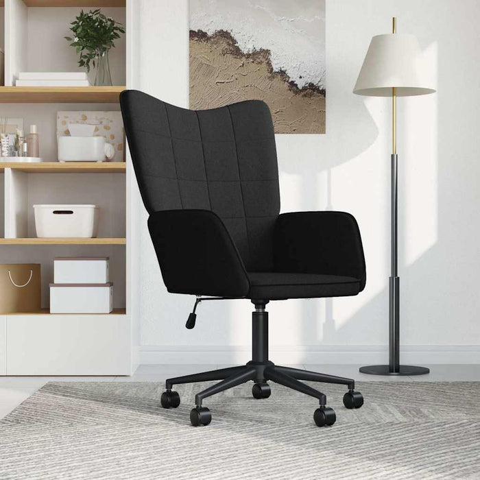 Scaun de relaxare, negru, material textil WALTI
