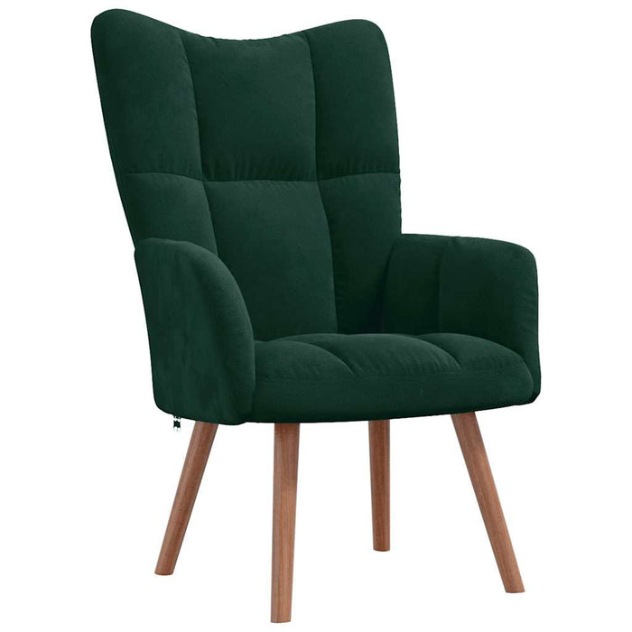 Scaun de relaxare, verde închis, catifea - WALTI WALTI