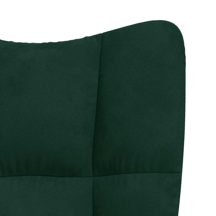 Scaun de relaxare, verde închis, catifea - WALTI WALTI