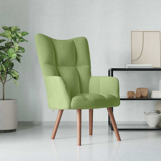 Scaun de relaxare, verde deschis, catifea - WALTI WALTI