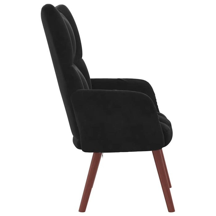 Scaun de relaxare, negru, catifea - WALTI WALTI