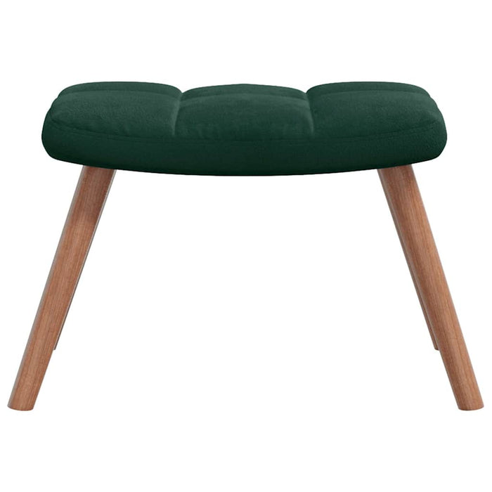 Scaun de relaxare cu taburet, verde închis, catifea - WALTI WALTI